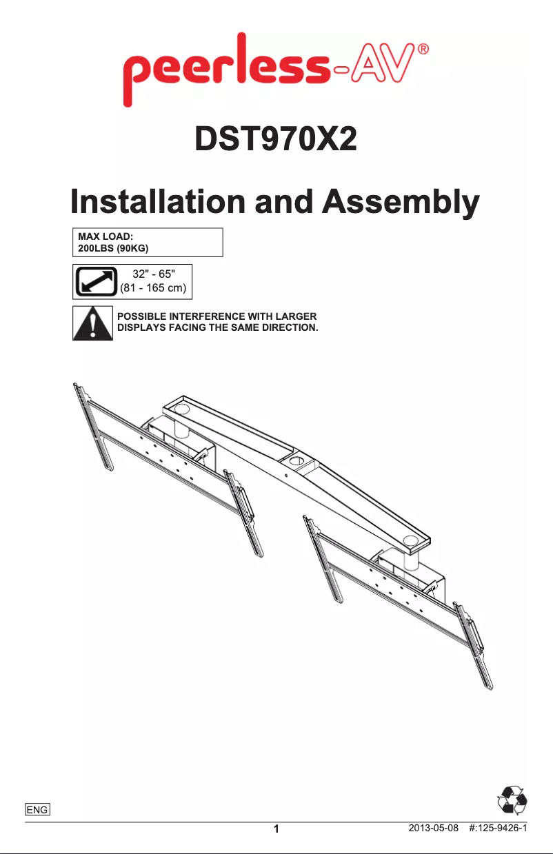 Página 1 del manual Manual de instrucciones Peerless-AV DST970X2