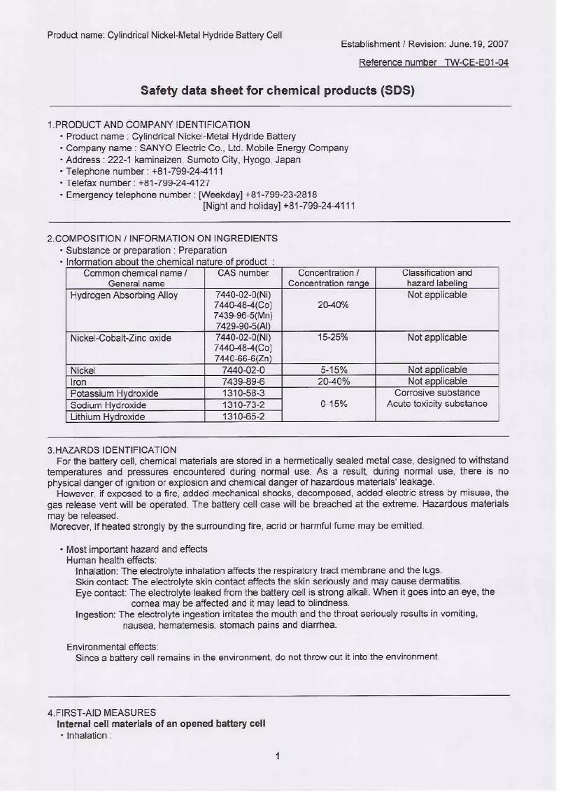 Página nº 1 - Ficha técnica Testo 316-4