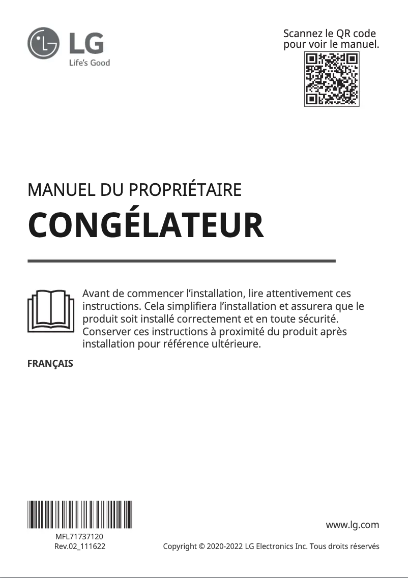 Imagen de la primera página del manual del dispositivo GC-B414EQFM