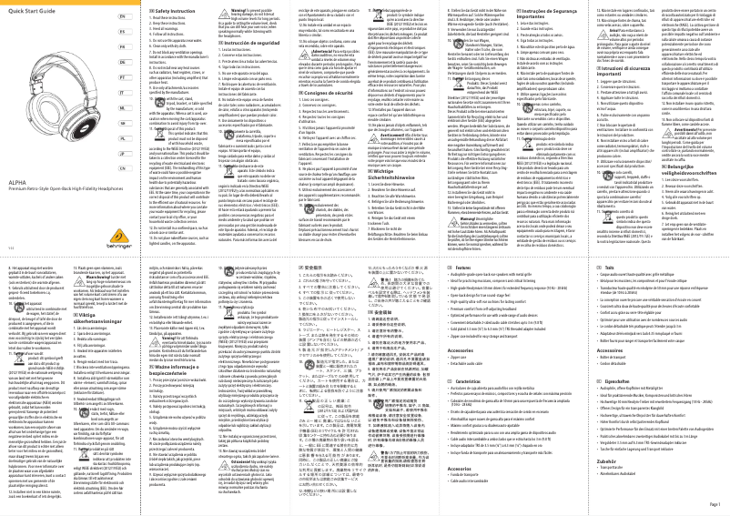 Imagen de la primera página del manual del dispositivo ALPHA