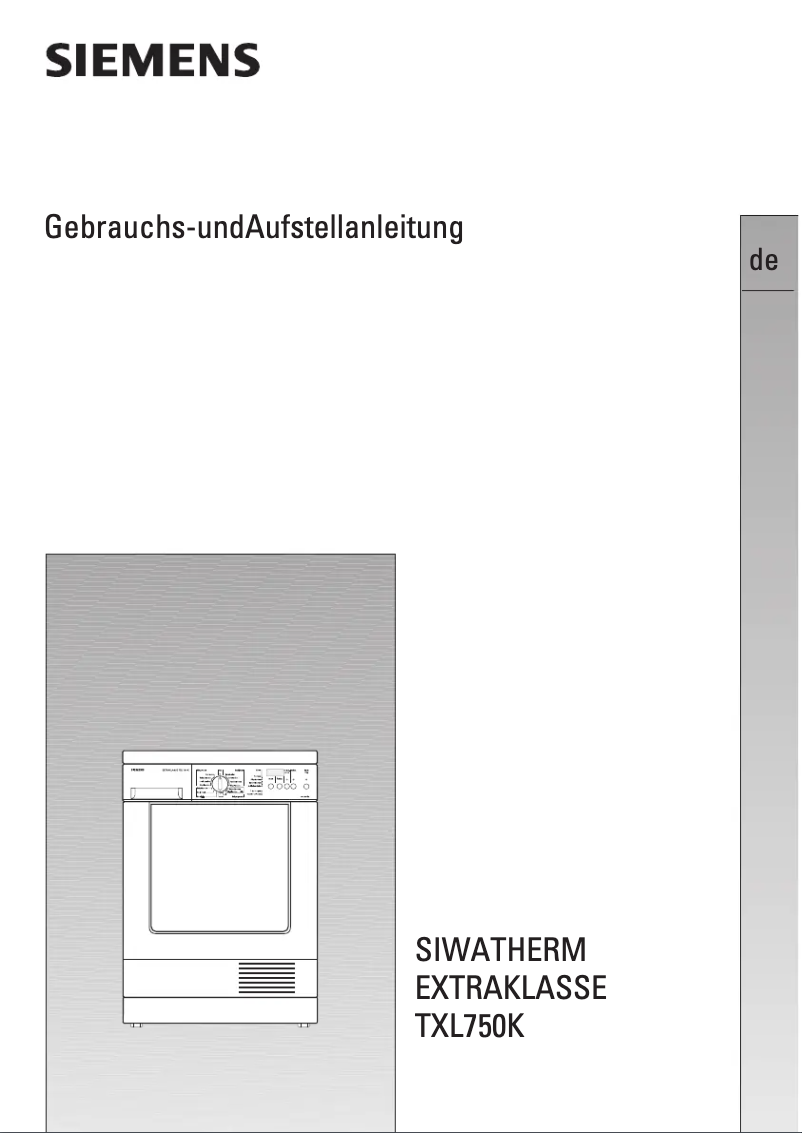 Página nº 1 - Manual de usuario Siemens WTXL750K