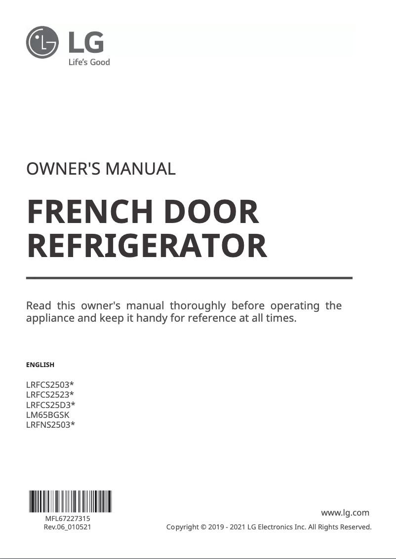 Imagen de la primera página del manual del dispositivo LM65BGSK