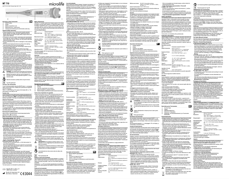 Imagen de la primera página del manual del dispositivo MT 710