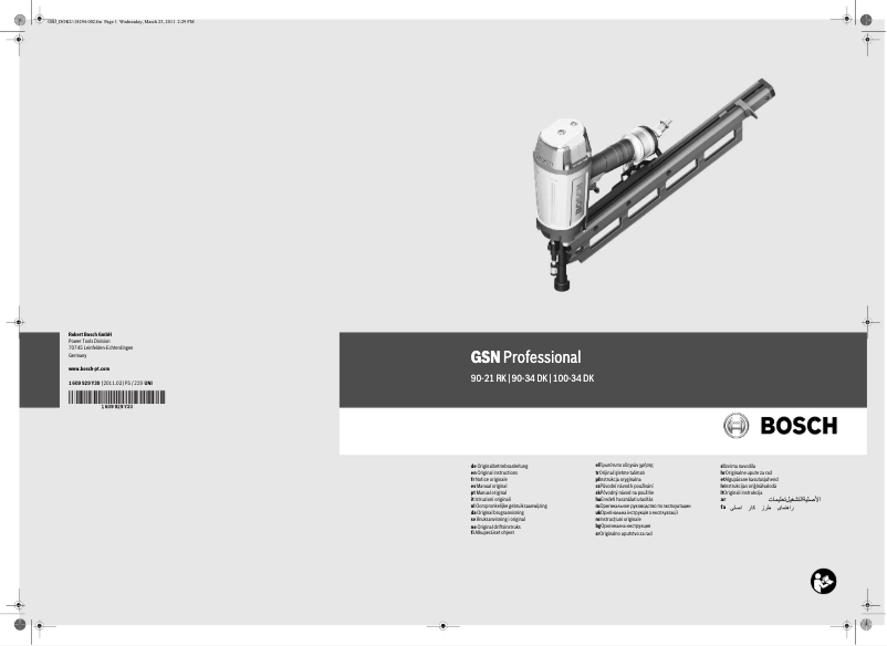 Página 1 del manual Manual de usuario Bosch GSN 100-34 DK Professional
