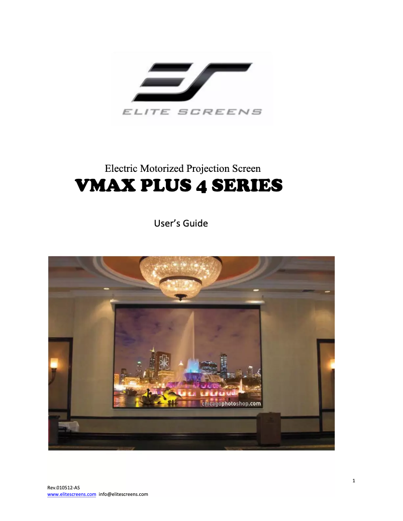 Página nº 1 - Manual de usuario Elite Screens VMAX Plus 4 VMAX380XWH