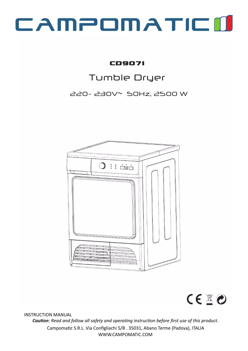 Imagen de la primera página del manual del dispositivo CD907I