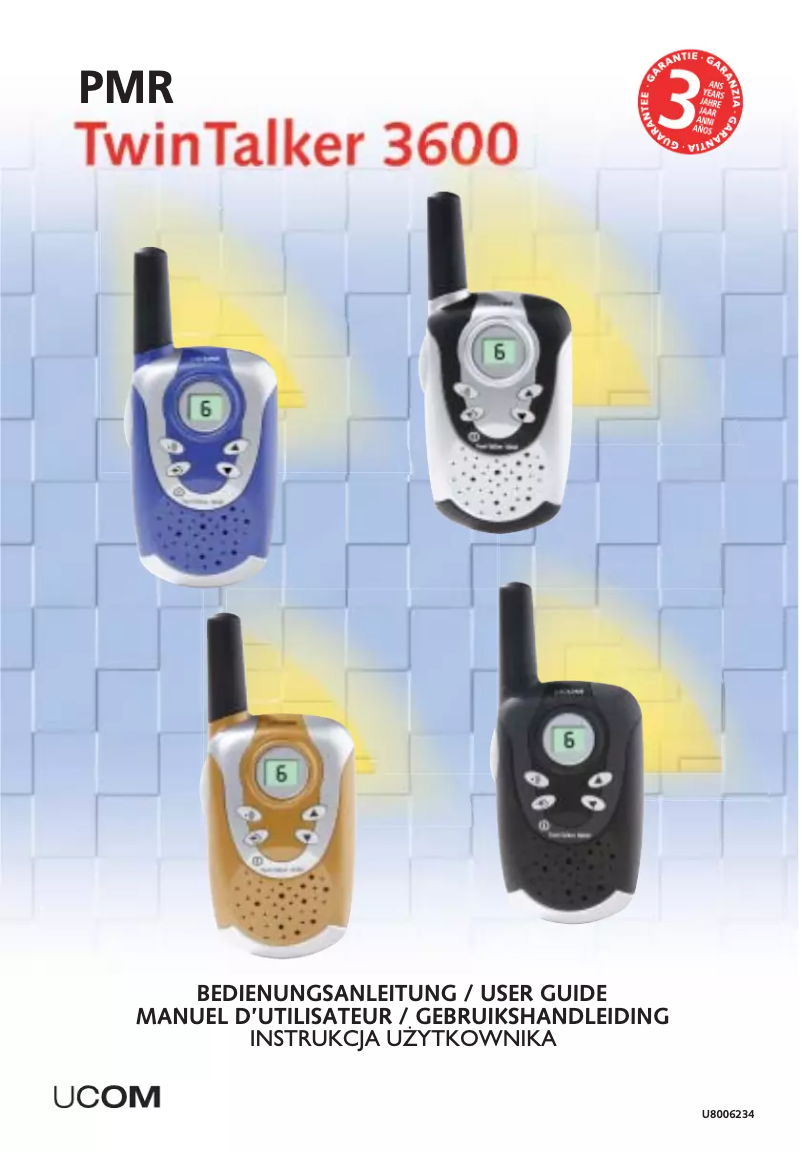 Imagen de la primera página del manual del dispositivo Twintalker 3600