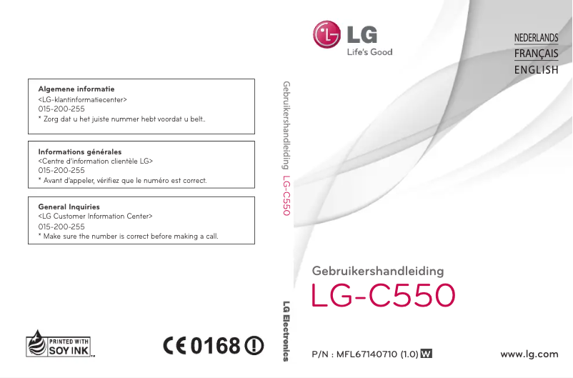 Imagen de la primera página del manual del dispositivo LG-C550