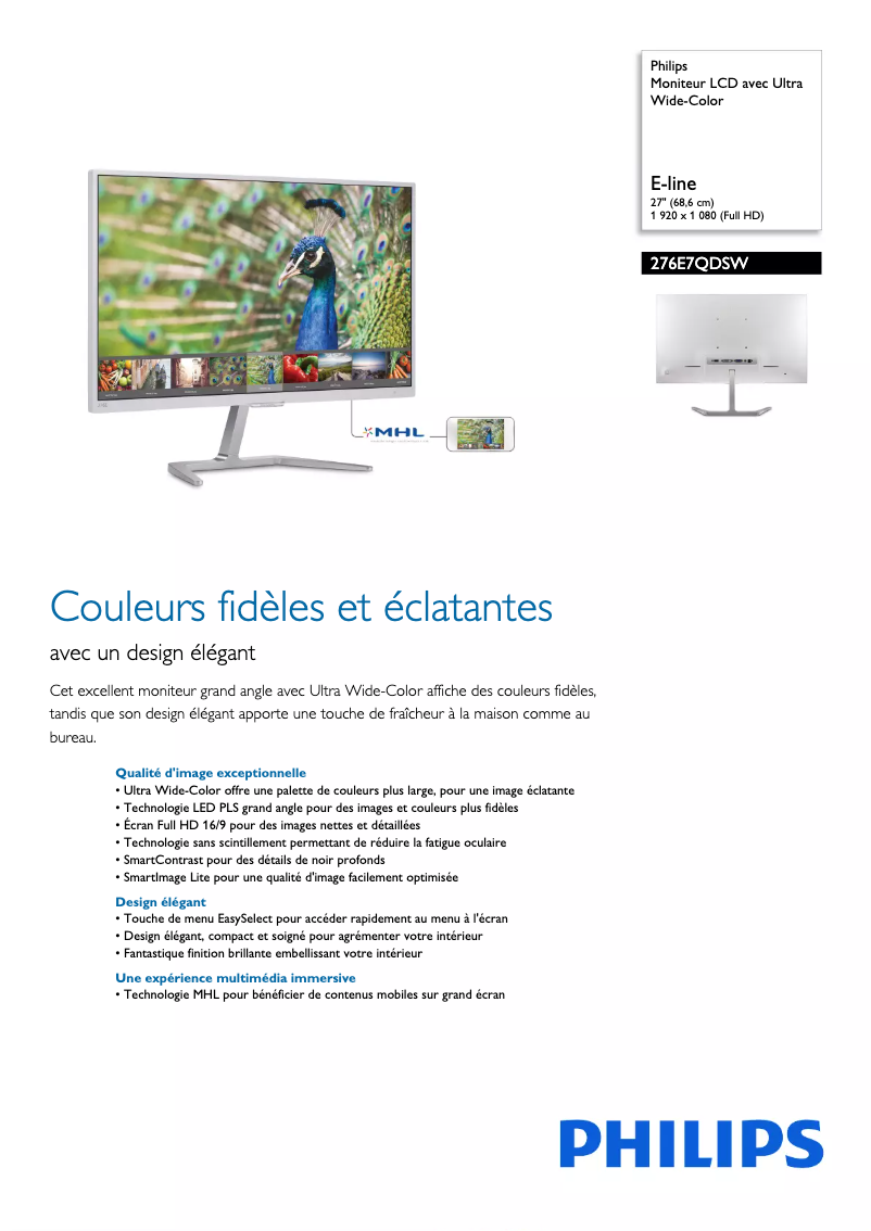 Imagen de la primera página del manual del dispositivo 276E7QDSW