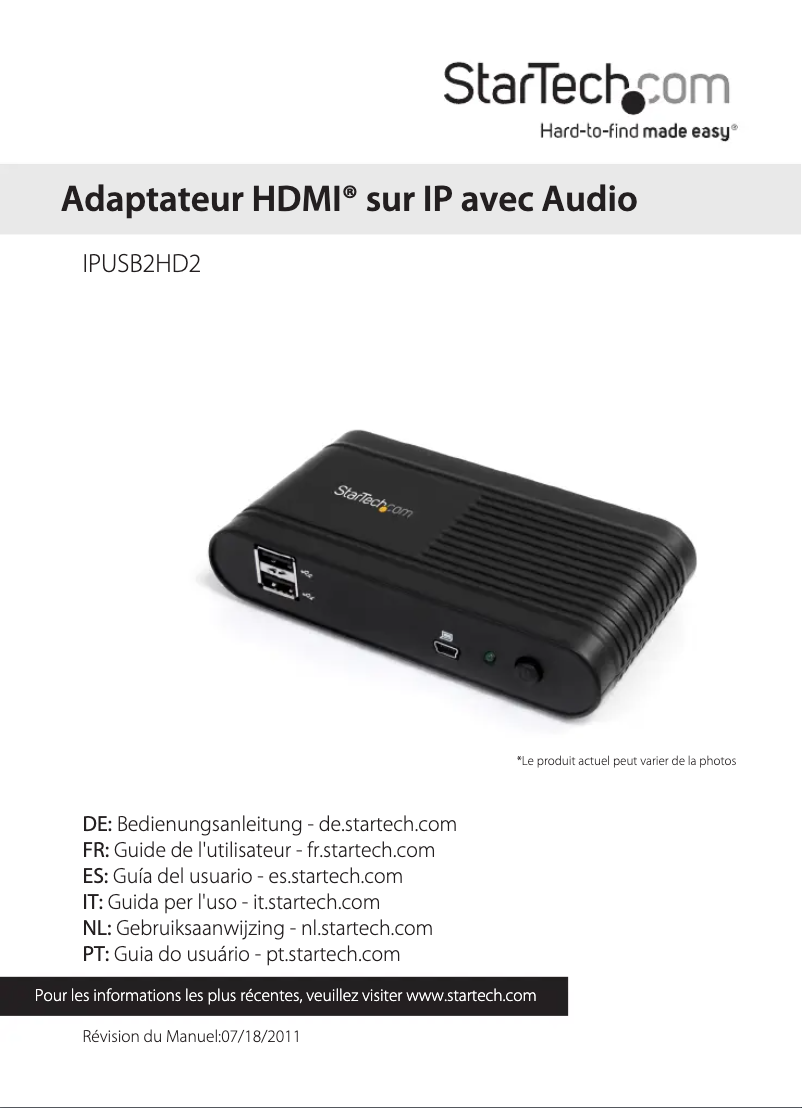 Imagen de la primera página del manual del dispositivo IPUSB2HD2