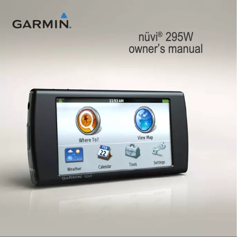 Página 1 del manual Manual de usuario Garmin nüvi 295W