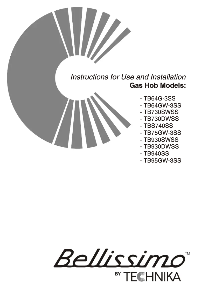 Imagen de la primera página del manual del dispositivo Bellissimo TB95GWSS-3