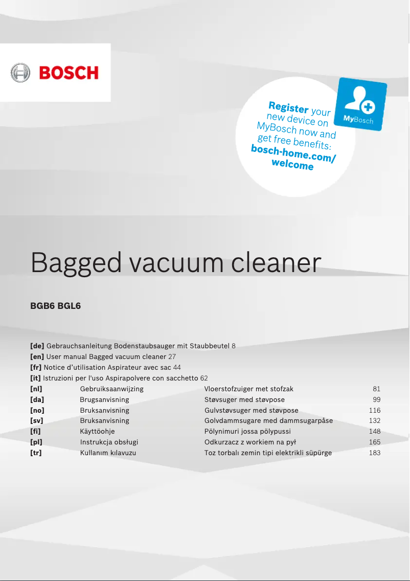 Página 1 del manual Manual de usuario Bosch Series 6 ProSilence BGL6SIL2