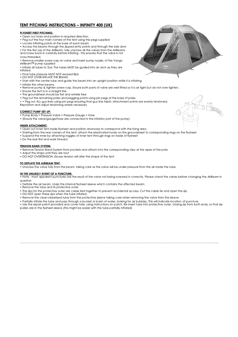 Imagen de la primera página del manual del dispositivo Infinity 400
