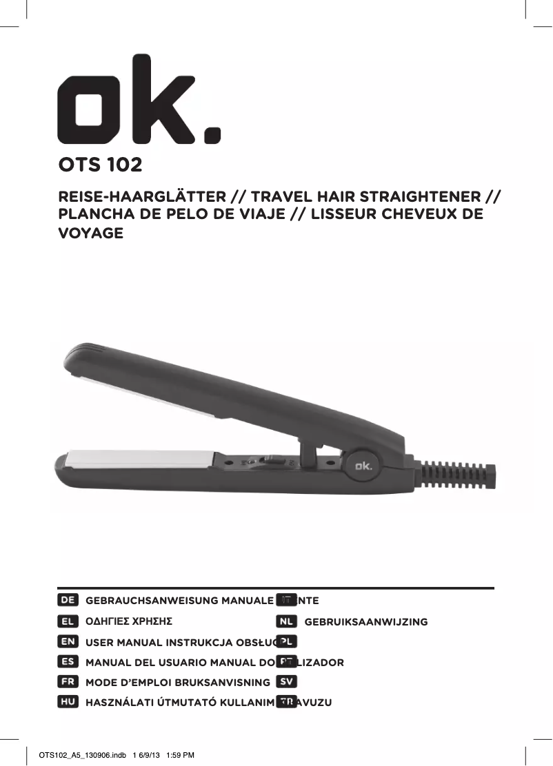 Imagen de la primera página del manual del dispositivo OTS 102