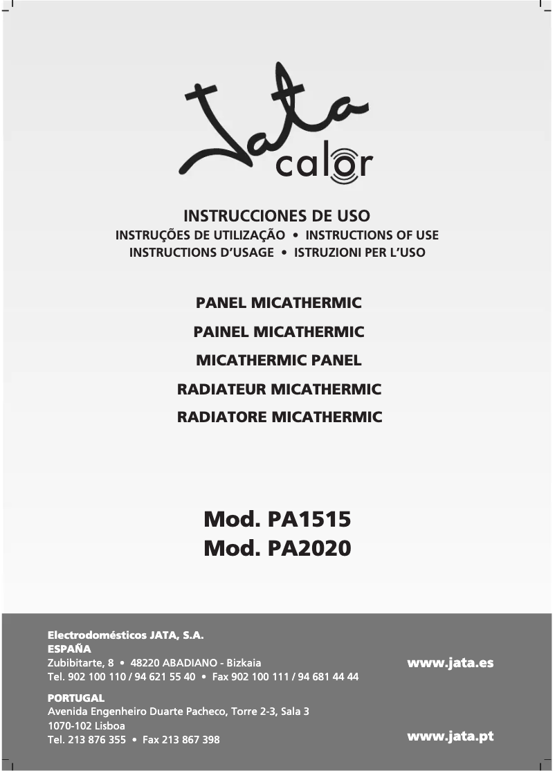 Página 1 del manual Manual de usuario Jata PA2020