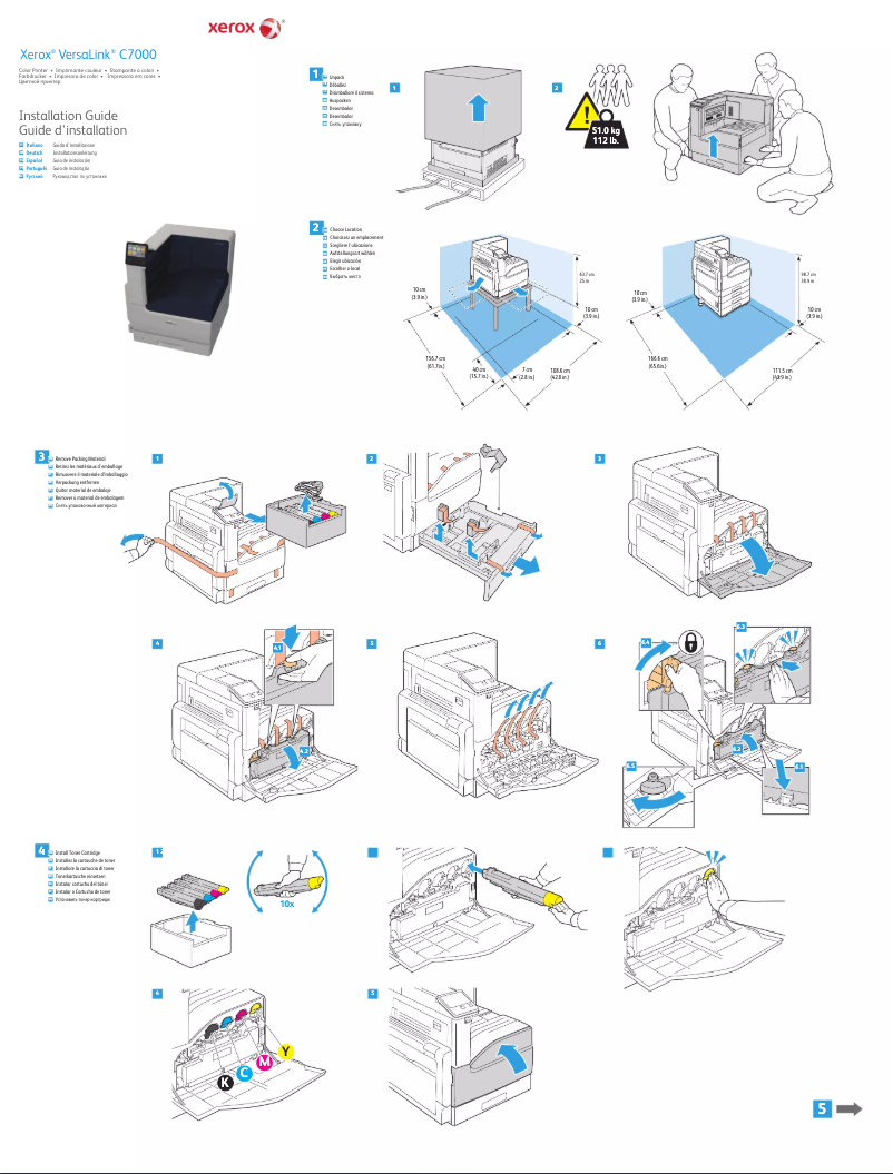 Página 1 del manual Guía de instalación Xerox VersaLink C7000