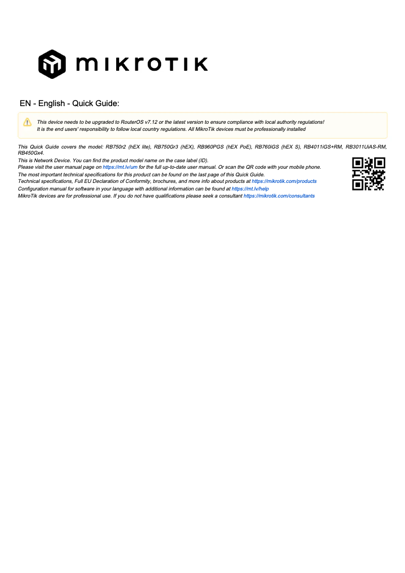 Imagen de la primera página del manual del dispositivo hEX S