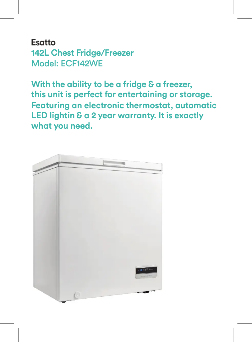 Imagen de la primera página del manual del dispositivo ECF142WE