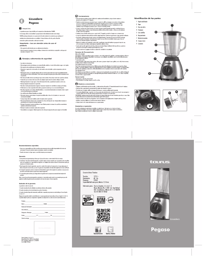 Página nº 1 - Manual de usuario Taurus Pegaso