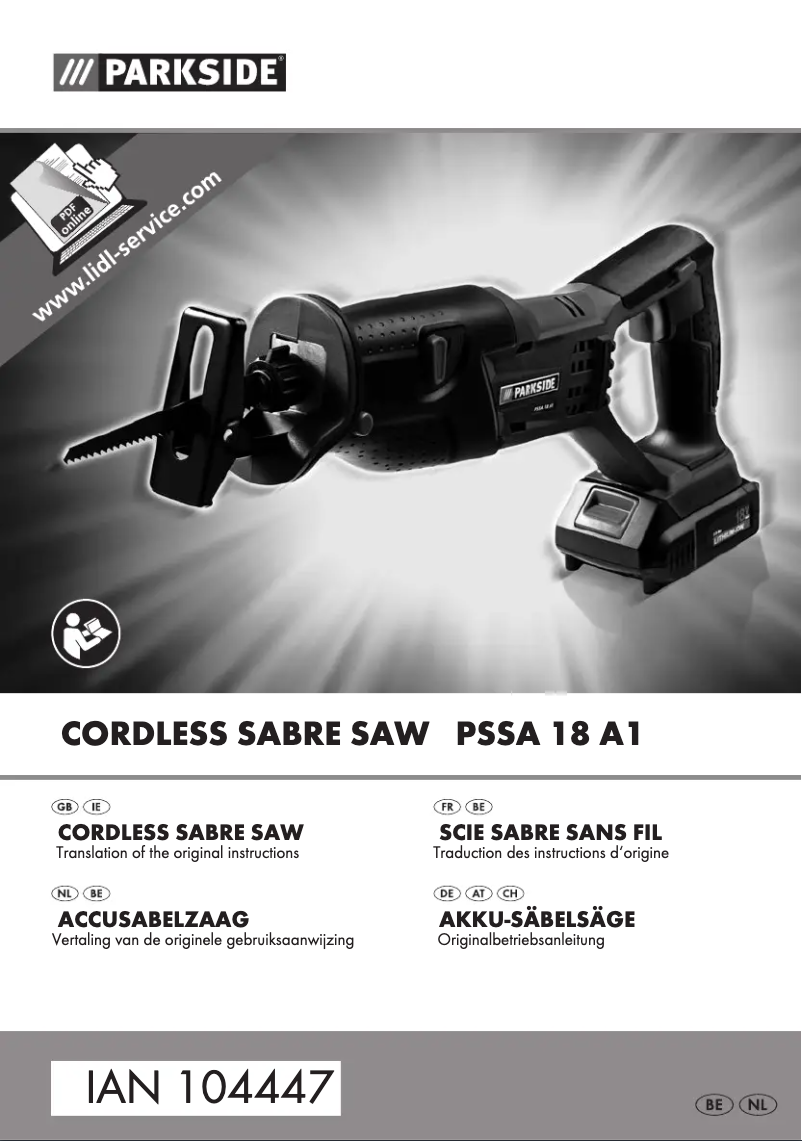 Página 1 del manual Manual de usuario Parkside PSSA 18 A1