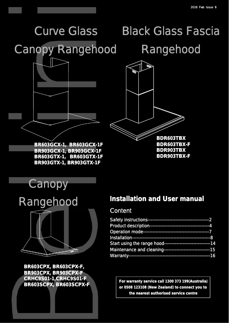 Página 1 del manual Manual de usuario Bellini BDR603TBX-F