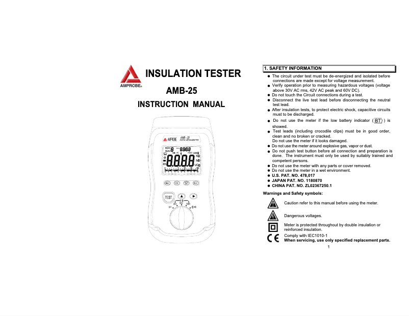 Imagen de la primera página del manual del dispositivo AMB-25