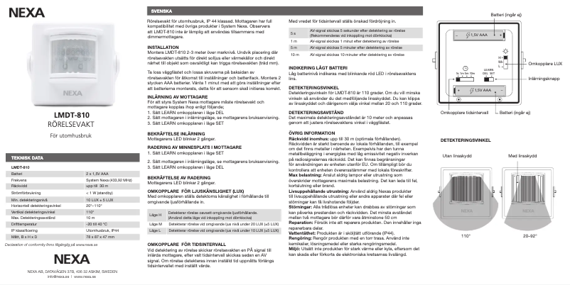 Imagen de la primera página del manual del dispositivo LMDT-810