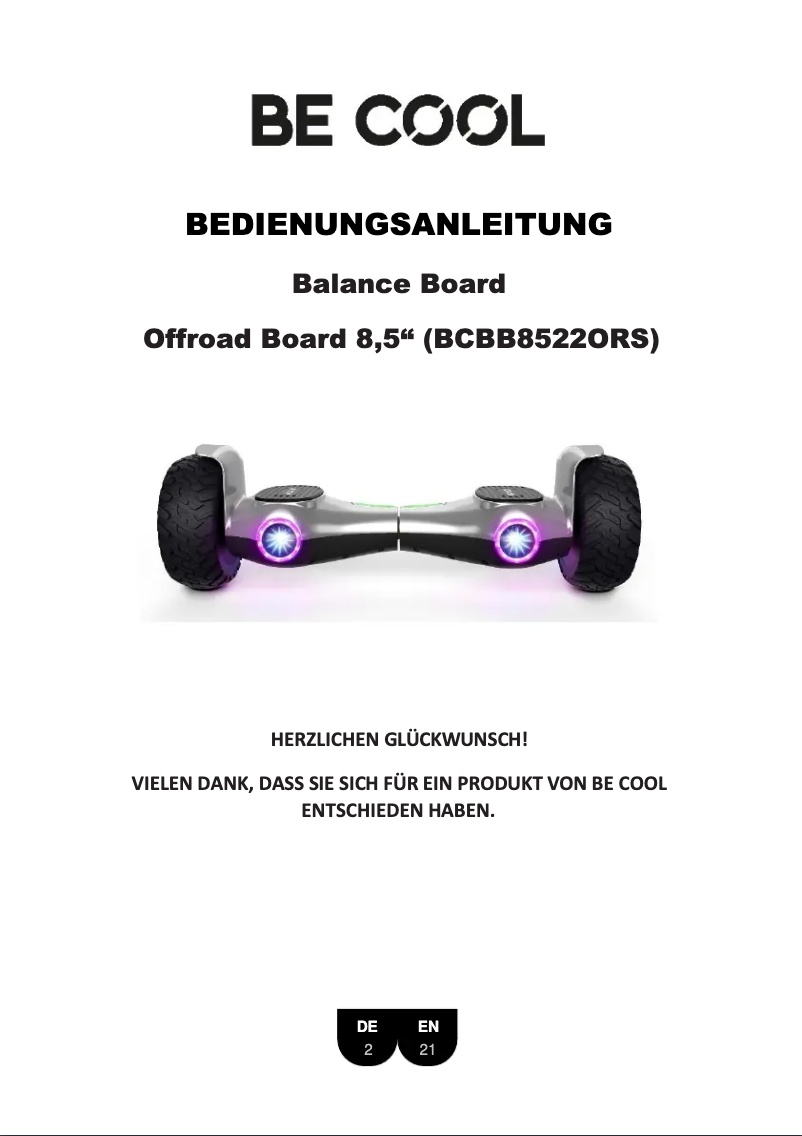 Página 1 del manual Manual de usuario Be Cool BCBB8522ORS