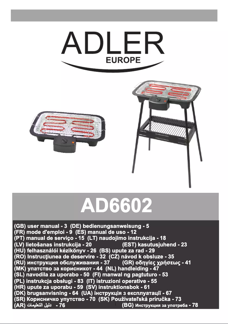 Imagen de la primera página del manual del dispositivo AD 6602