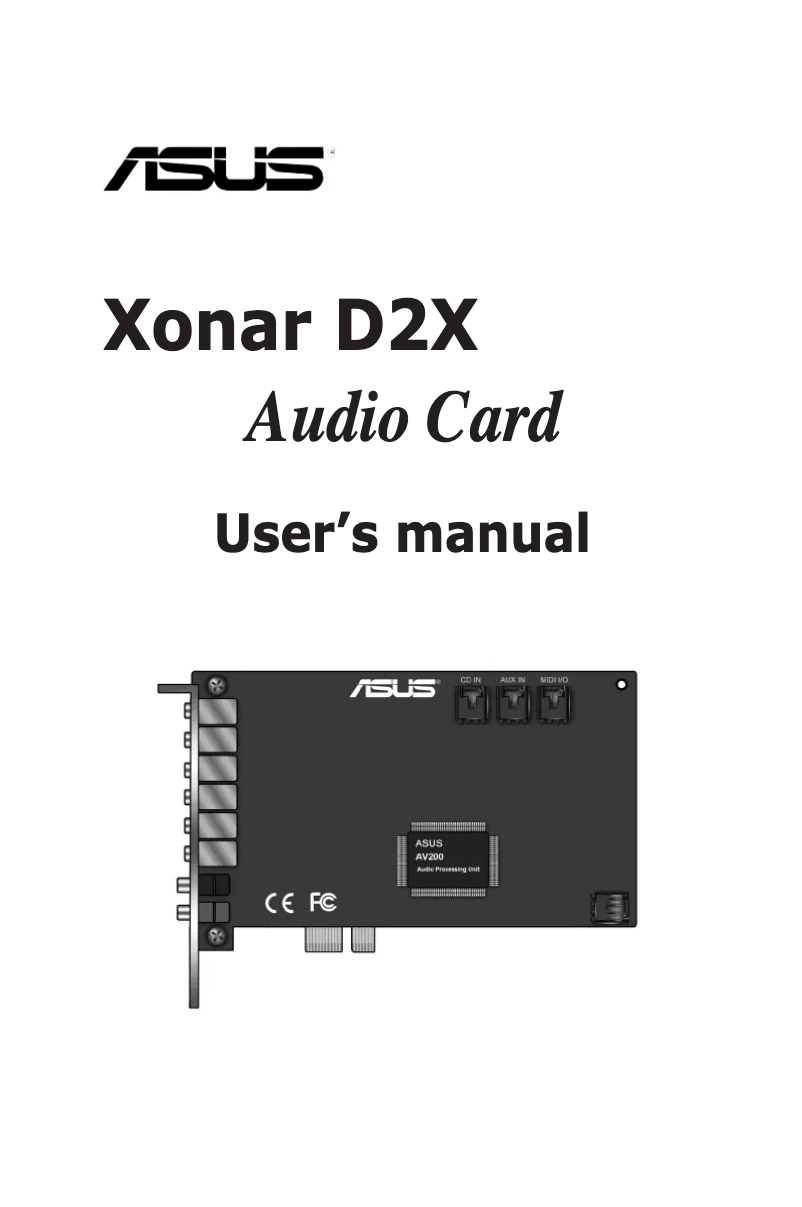 Imagen de la primera página del manual del dispositivo Xonar D2X