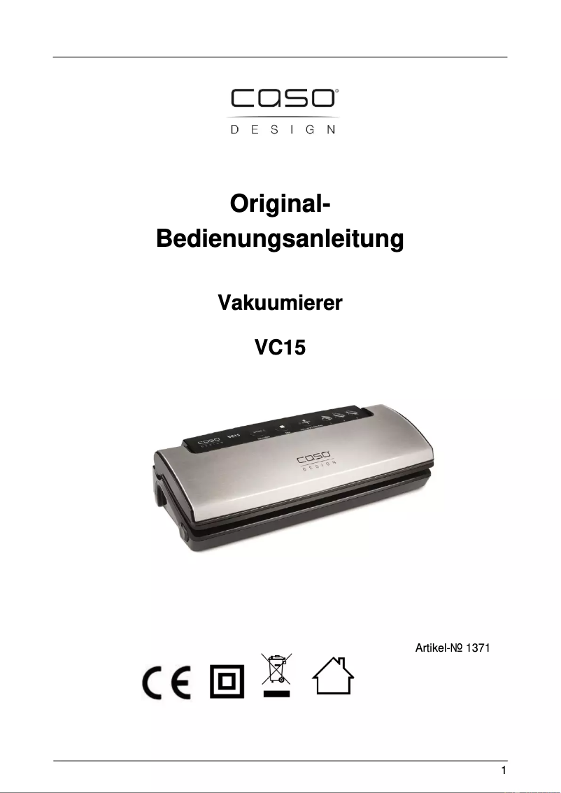 Imagen de la primera página del manual del dispositivo VC15