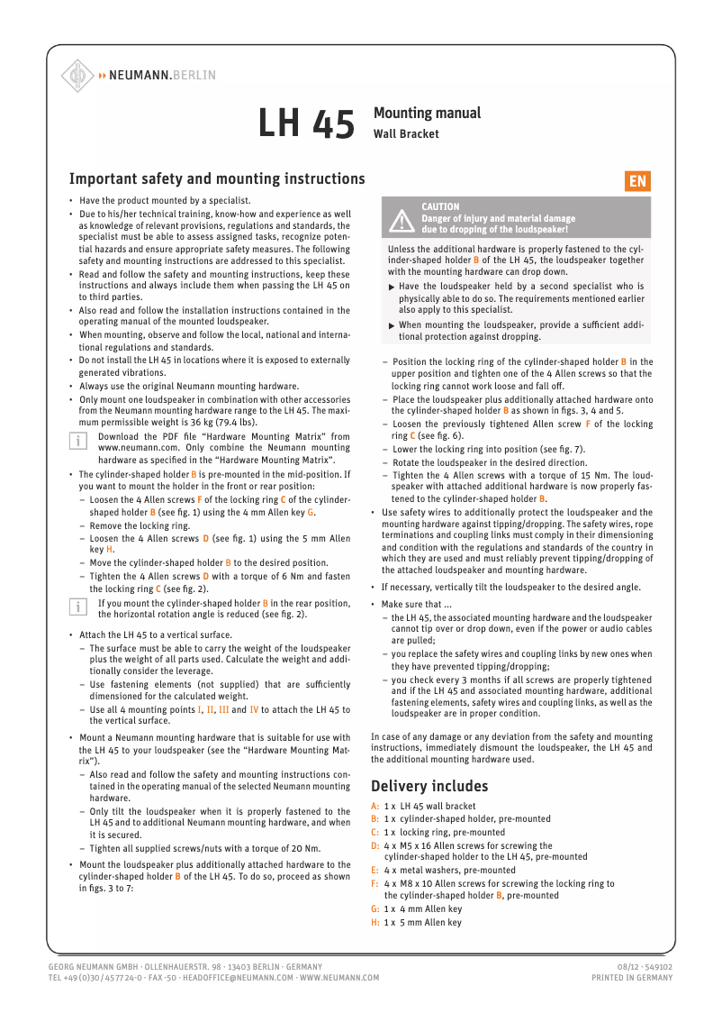 Imagen de la primera página del manual del dispositivo LH 45