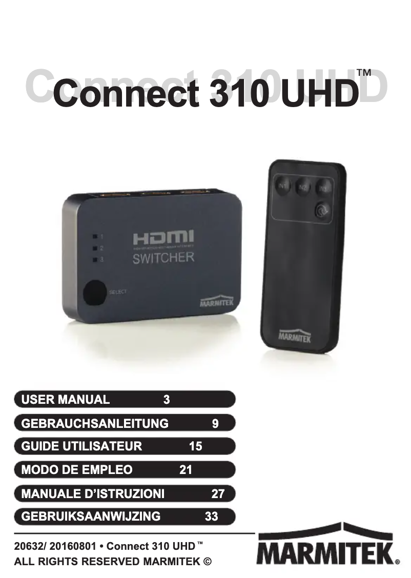 Página 1 del manual Manual de usuario Marmitek Connect 310 UHD