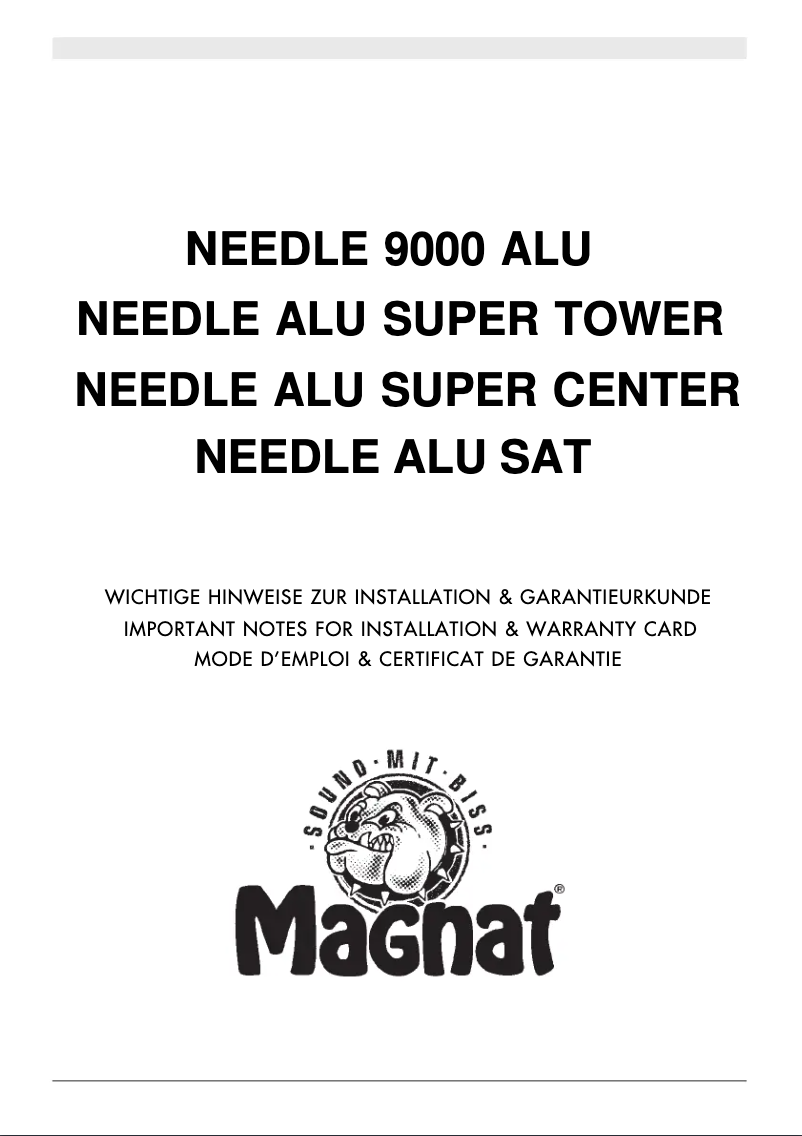 Página nº 1 - Manual de usuario Magnat Needle 9000 ALU