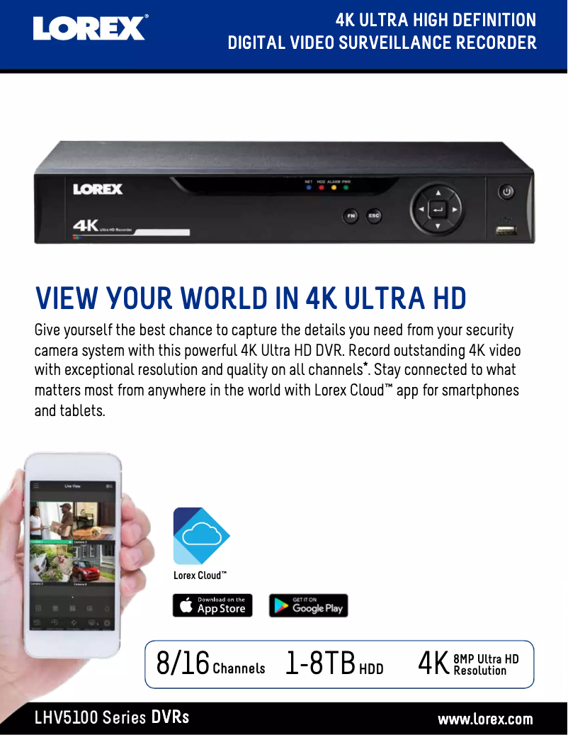 Página nº 1 - Ficha técnica Lorex LHV51082T