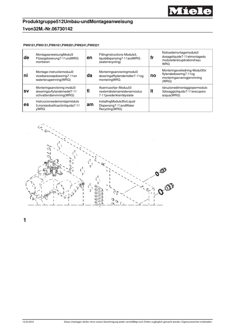 Página 1 del manual Manual de usuario Miele MF 03-24/32