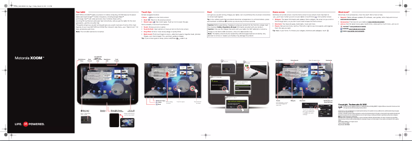 Página nº 1 - Guía de instalación Motorola Xoom