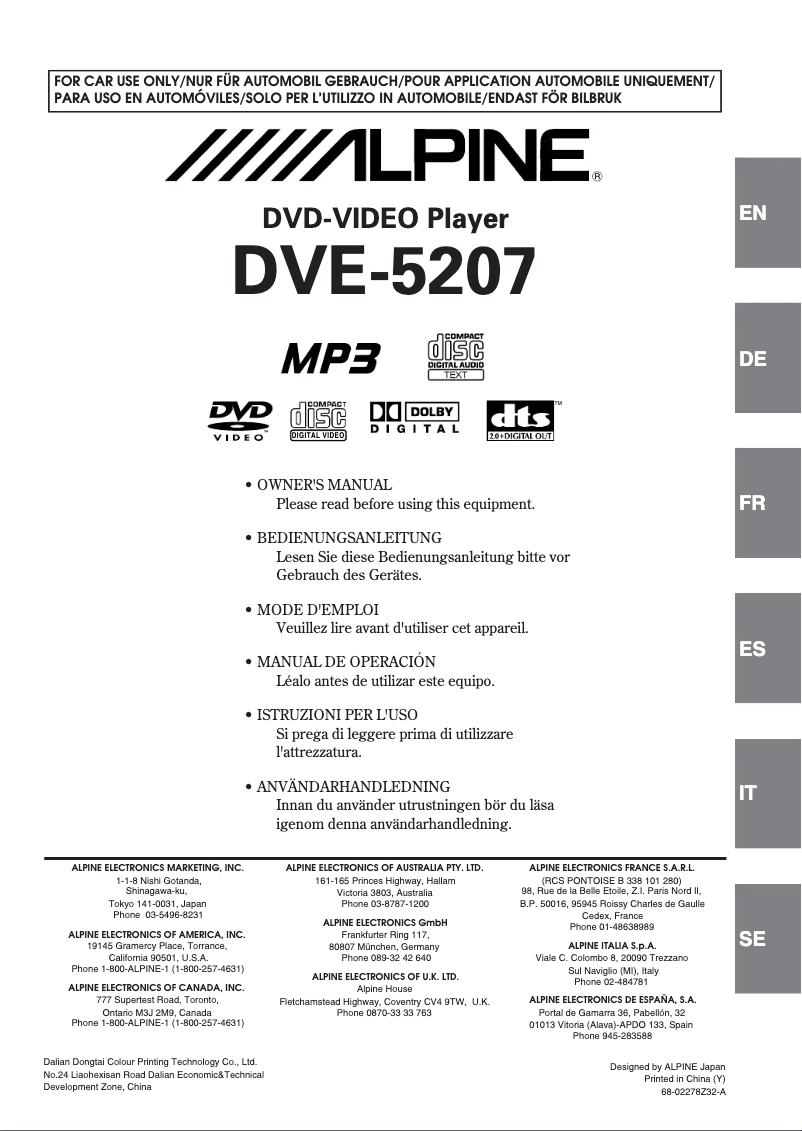 Imagen de la primera página del manual del dispositivo DVE-5207
