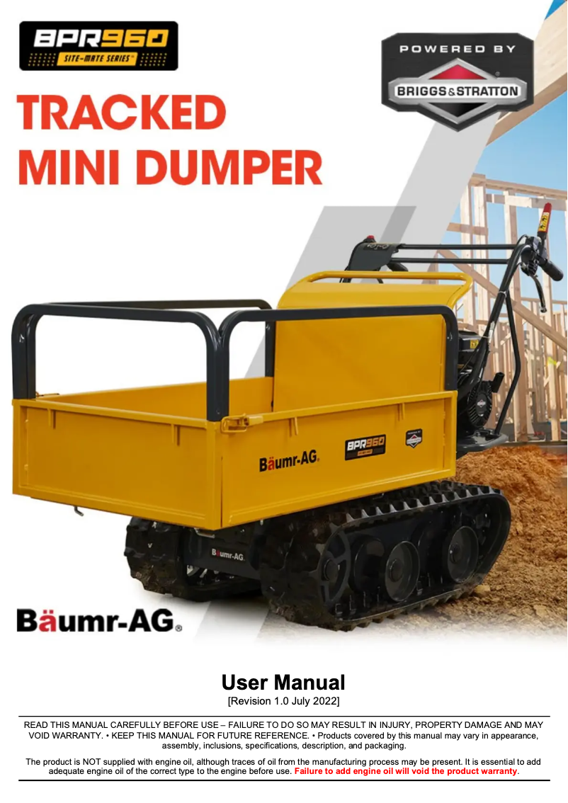 Imagen de la primera página del manual del dispositivo BPR960