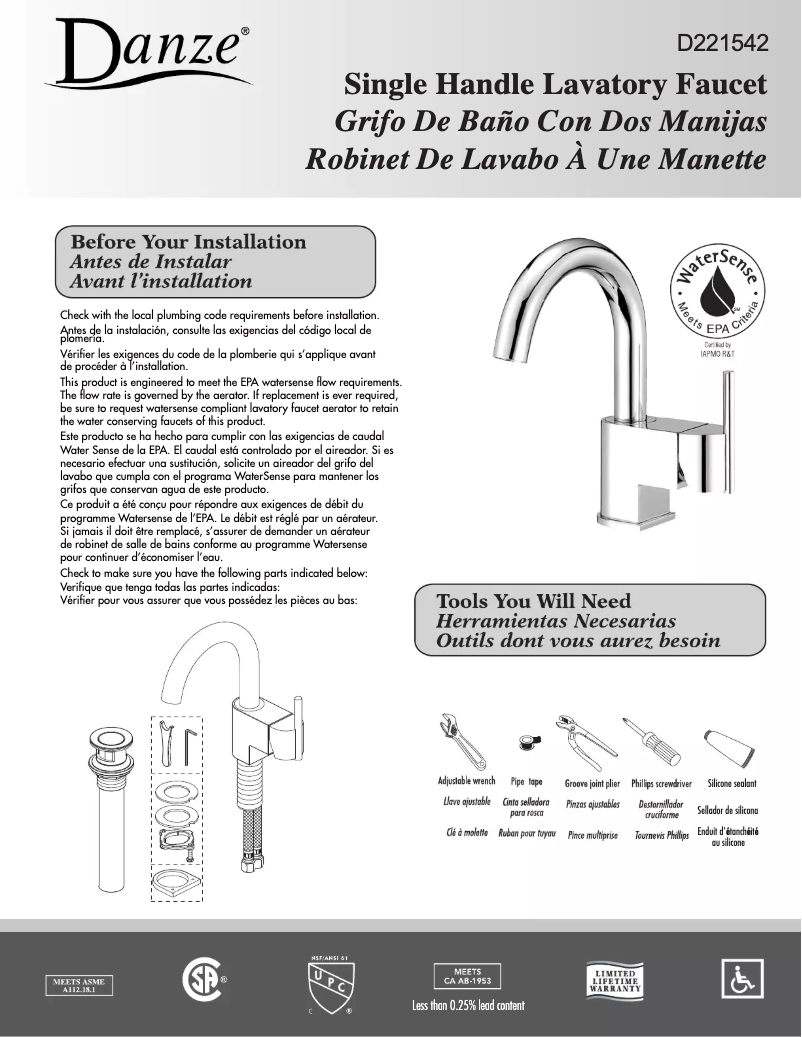 Imagen de la primera página del manual del dispositivo D221542