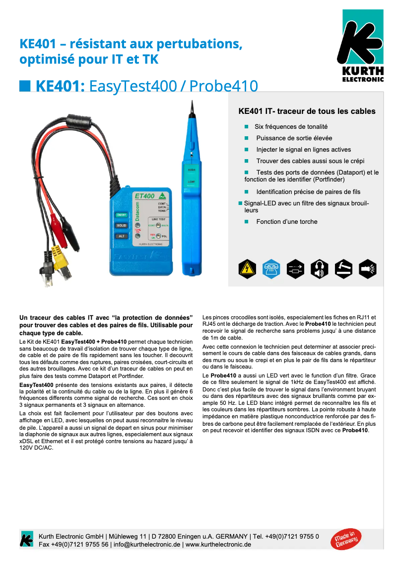 Imagen de la primera página del manual del dispositivo KE401