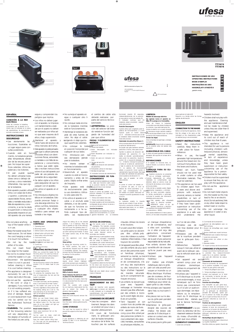 Página 1 del manual Manual de usuario Ufesa Elegance TT7973