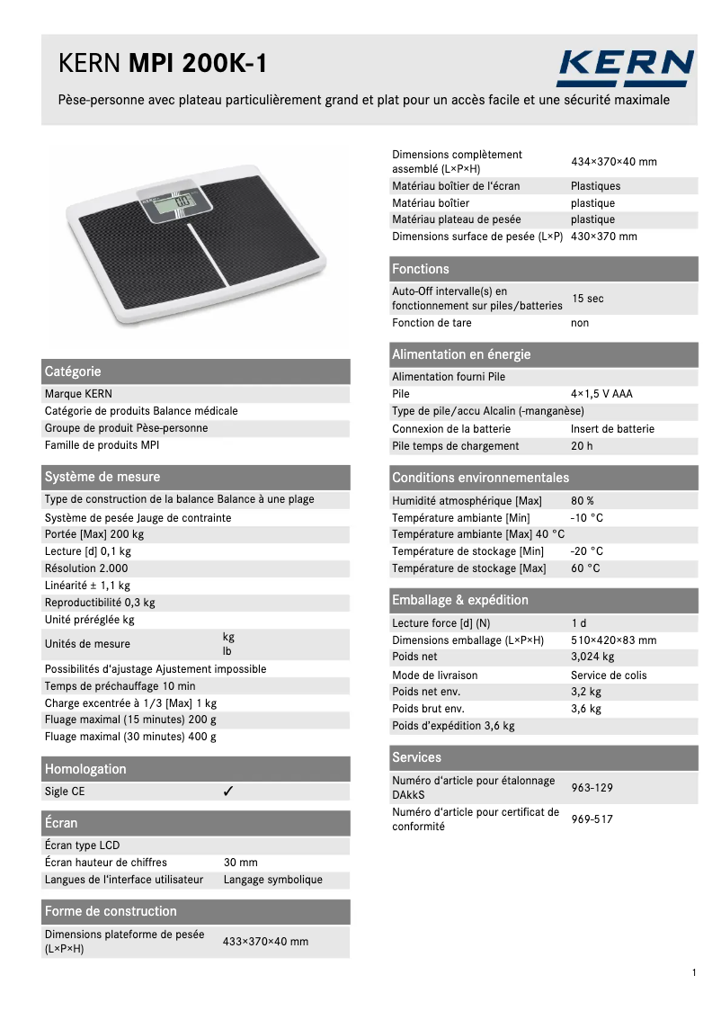 Imagen de la primera página del manual del dispositivo MPI 200K-1