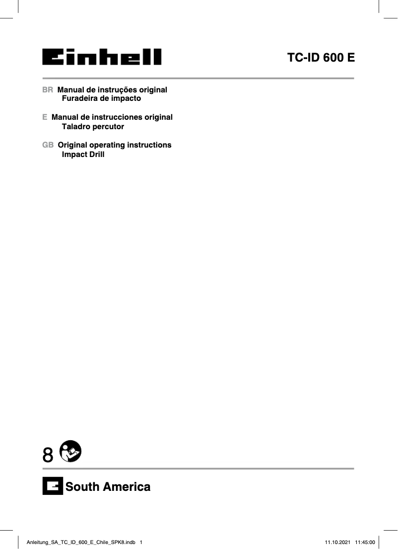 Imagen de la primera página del manual del dispositivo TC-ID 600 E EX