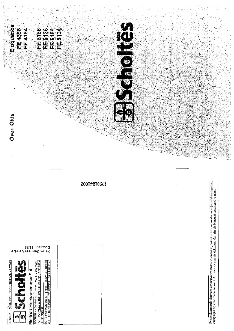 Página 1 del manual Manual de usuario Scholtès FE 5134