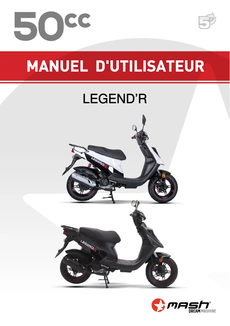 Página 1 del manual Manual de usuario Mash Legend'R 50cc (2022)