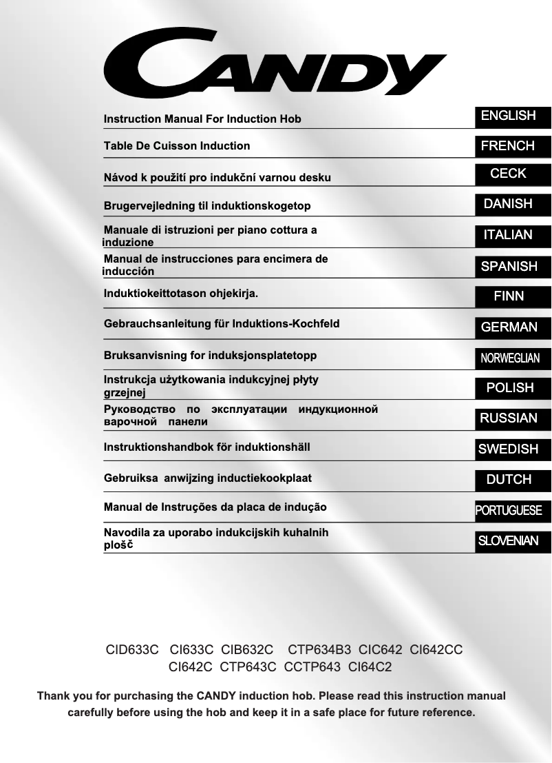 Página 1 del manual Manual de usuario Candy CI64C2