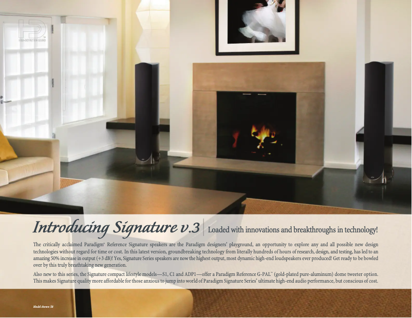 Página 1 del manual Ficha técnica Paradigm Signature C1