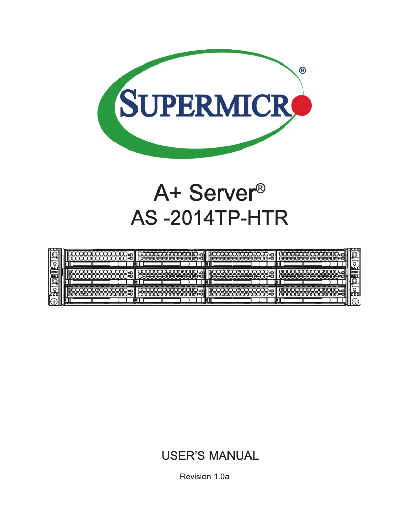 Página 1 del manual Manual de usuario Supermicro A+ Server 2014TP-HTR